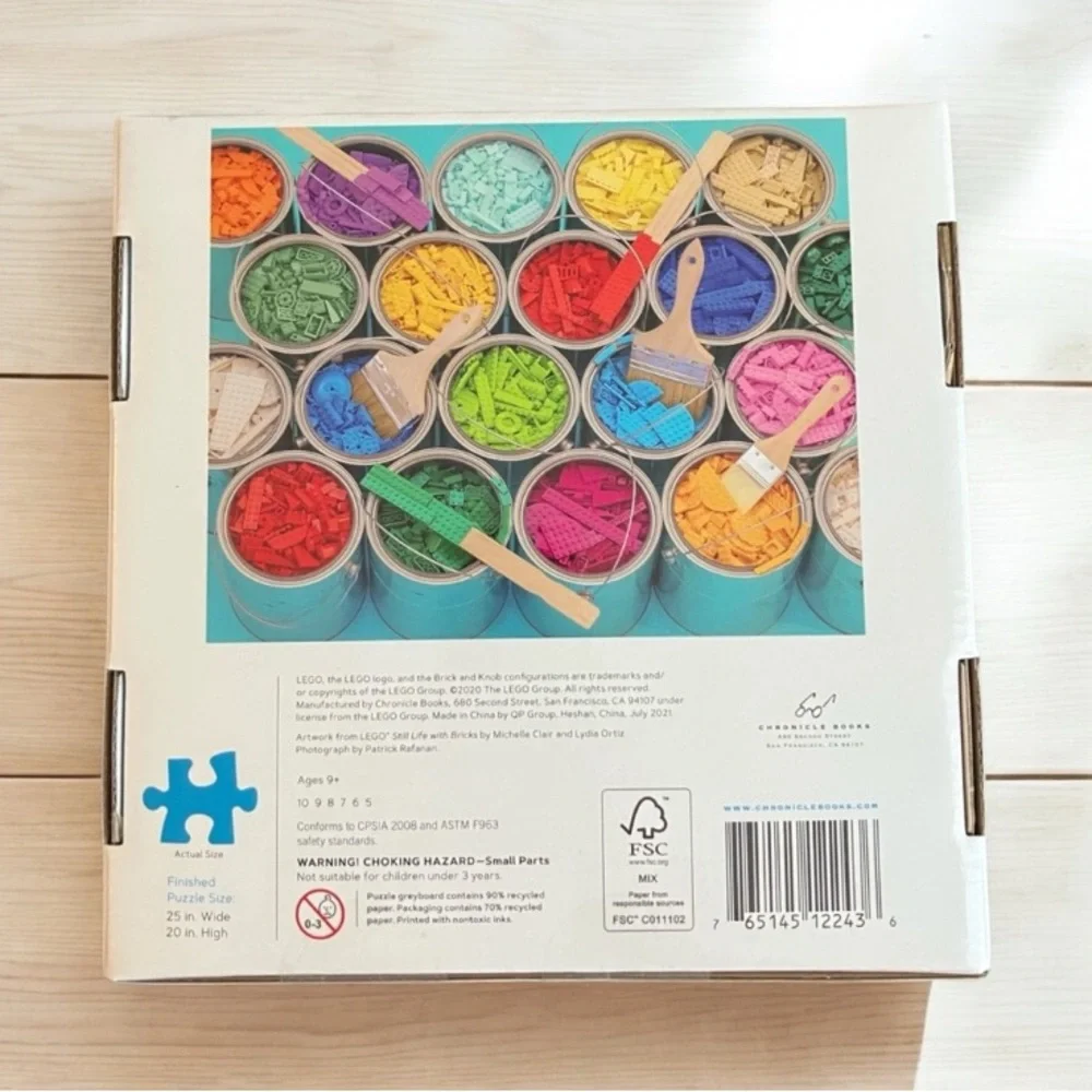 NEW LEGO Paint Party 1000-Piece Jigsaw Puzzle - Multicolor Chronicle Books - Picture 2 of 4